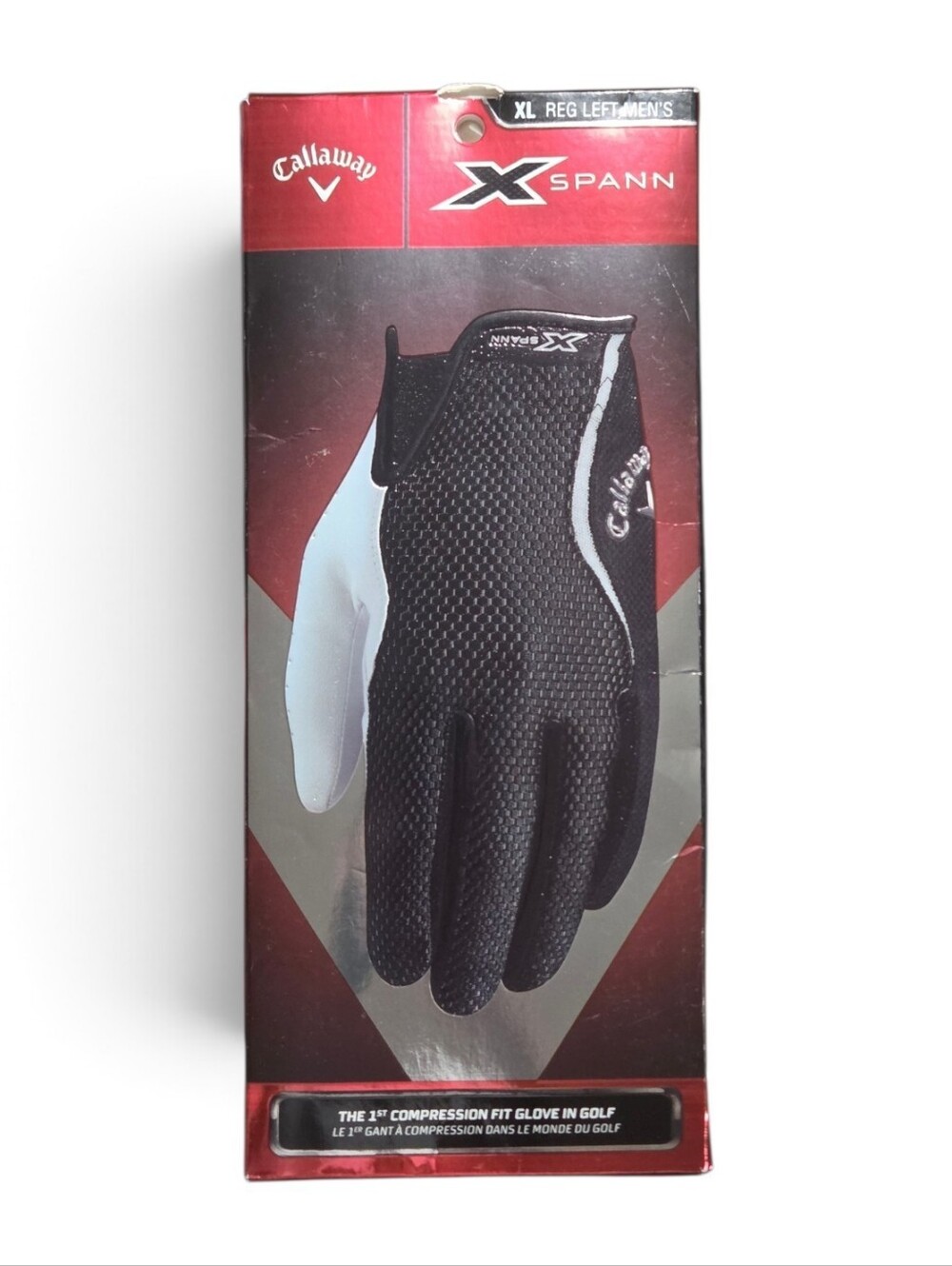 Callaway X-Spann Men’s Left Golf Glove XL Black/White Breathable